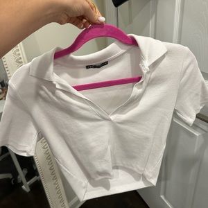 White Zara crop tshirt